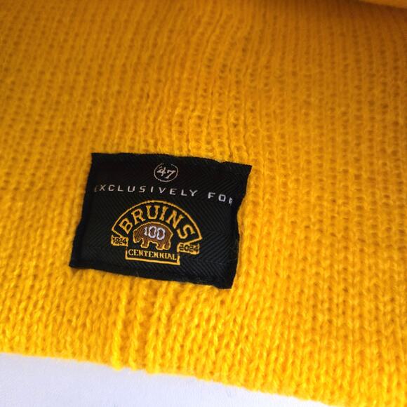 New 47 Brand Bruins Centennial Big Bad Bruins Gold Knit Winter Hat - Picture 3 of 7